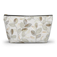 Cherry Plum Leaves Accessory Pouch w T-bottom in Brown